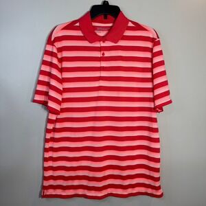 Nike Golf Tour Performance Polo Shirt Men's Medium Red Stripe Summer Outdoor
